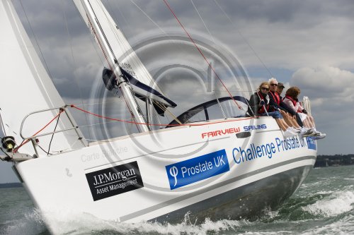 Prostate UK Charity Challenge boat in action at this year's JPMorgan Asset Management Round the Island Race.