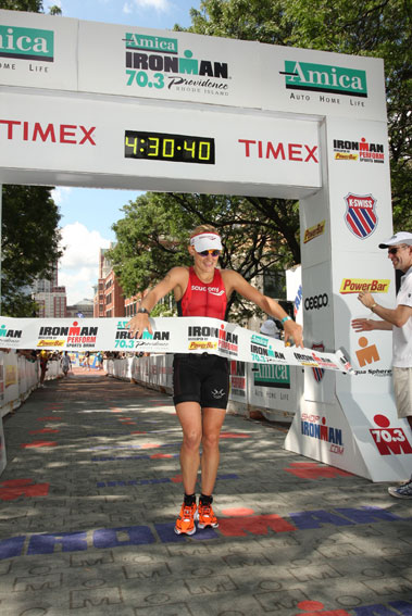 Australia’s Kate Major took first at today’s Amica Ironman 70.3 Rhode Island Triathlon. Bozzone, the 2008 Foster Grant Ironman World Championship 70.3 winner, claimed the title with an overall time of 4:01:15 Australia’s Kate Major took first at today’s Amica Ironman 70.3 Rhode Island Triathlon. Bozzone, the 2008 Foster Grant Ironman World Championship 70.3 winner, claimed the title with an overall time of 4:01:15