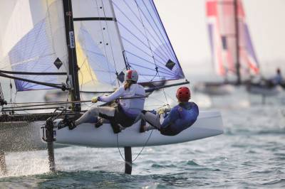 Women sport news - 2nd day of 49er, 49erFX and Nacra 17 World Championships shows favorites fight to top in Nacra 17