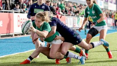 Women sport news - PARSONS' INTERCEPT TRY HELPS IRELAND WOMEN BEAT BRAVE SCOTLAND